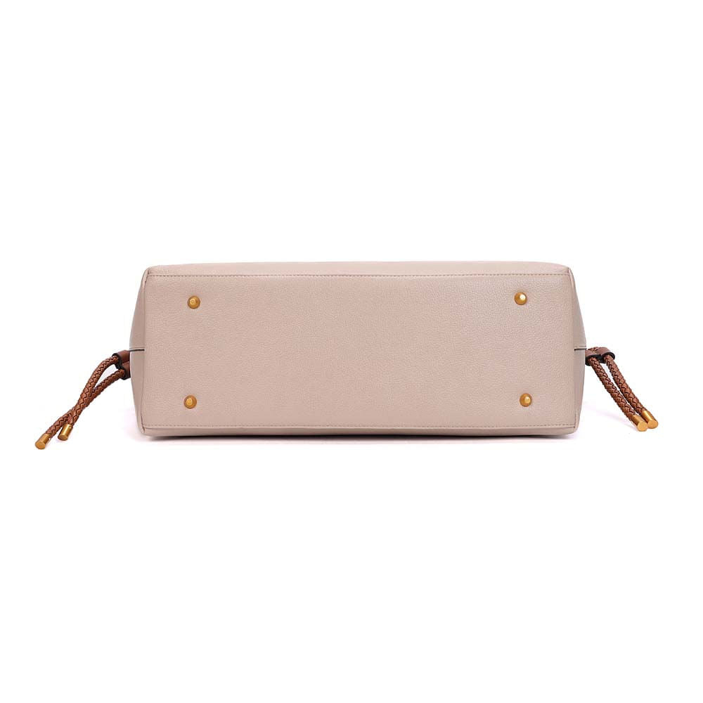 Bolsa Shopper Santa Lolla Off White Detalhes Dourados