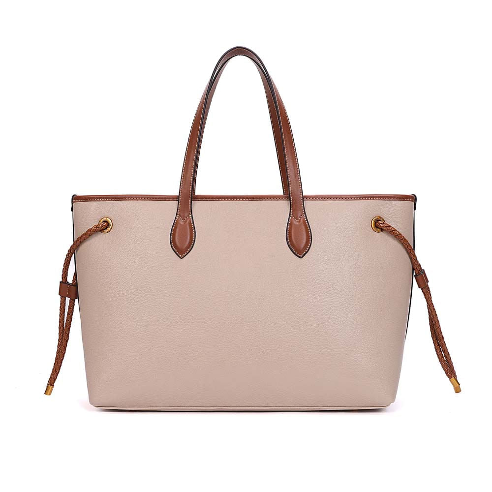 Bolsa Shopper Santa Lolla Off White Detalhes Dourados