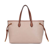 Bolsa Shopper Santa Lolla Off White Detalhes Dourados