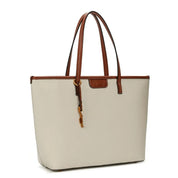 Bolsa Shopper Santa Lolla Off White Viés Caramelo