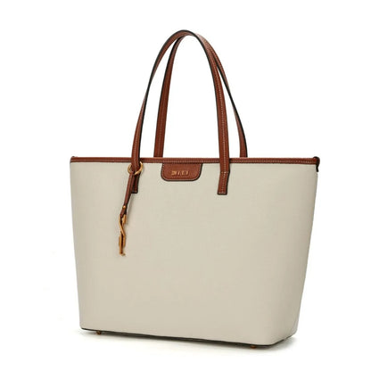 Bolsa Shopper Santa Lolla Off White Viés Caramelo