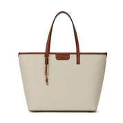 Bolsa Shopper Santa Lolla Off White Viés Caramelo