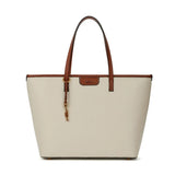 Bolsa Shopper Santa Lolla Off White Viés Caramelo