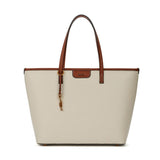 Bolsa Shopper Santa Lolla Off White Viés Marrom