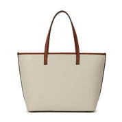 Bolsa Shopper Santa Lolla Off White Viés Marrom