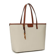 Bolsa Shopper Santa Lolla Off White Viés Marrom