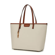 Bolsa Shopper Santa Lolla Off White Viés Marrom