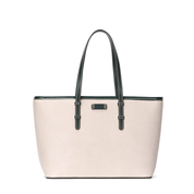 Bolsa Shopper Santa Lolla Off White Zíper Alça Verde