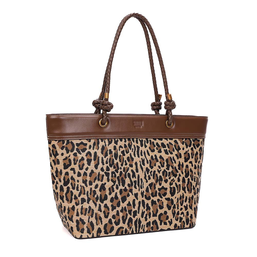 Bolsa Shopper Santa Lolla Onça Tramado Alça Ombro