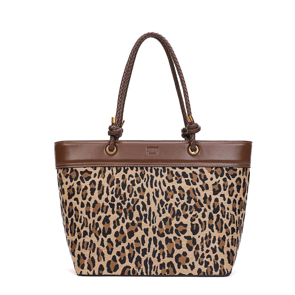 Bolsa Shopper Santa Lolla Onça Tramado Alça Ombro