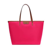Bolsa Shopper Santa Lolla Pink Nylon Alça Marrom