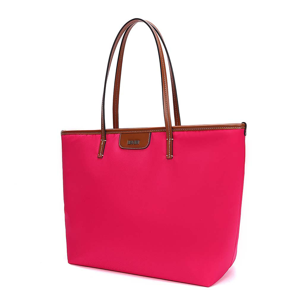 Bolsa Shopper Santa Lolla Pink Nylon Alça Marrom
