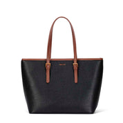 Bolsa Shopper Santa Lolla Preta Alça Caramelo
