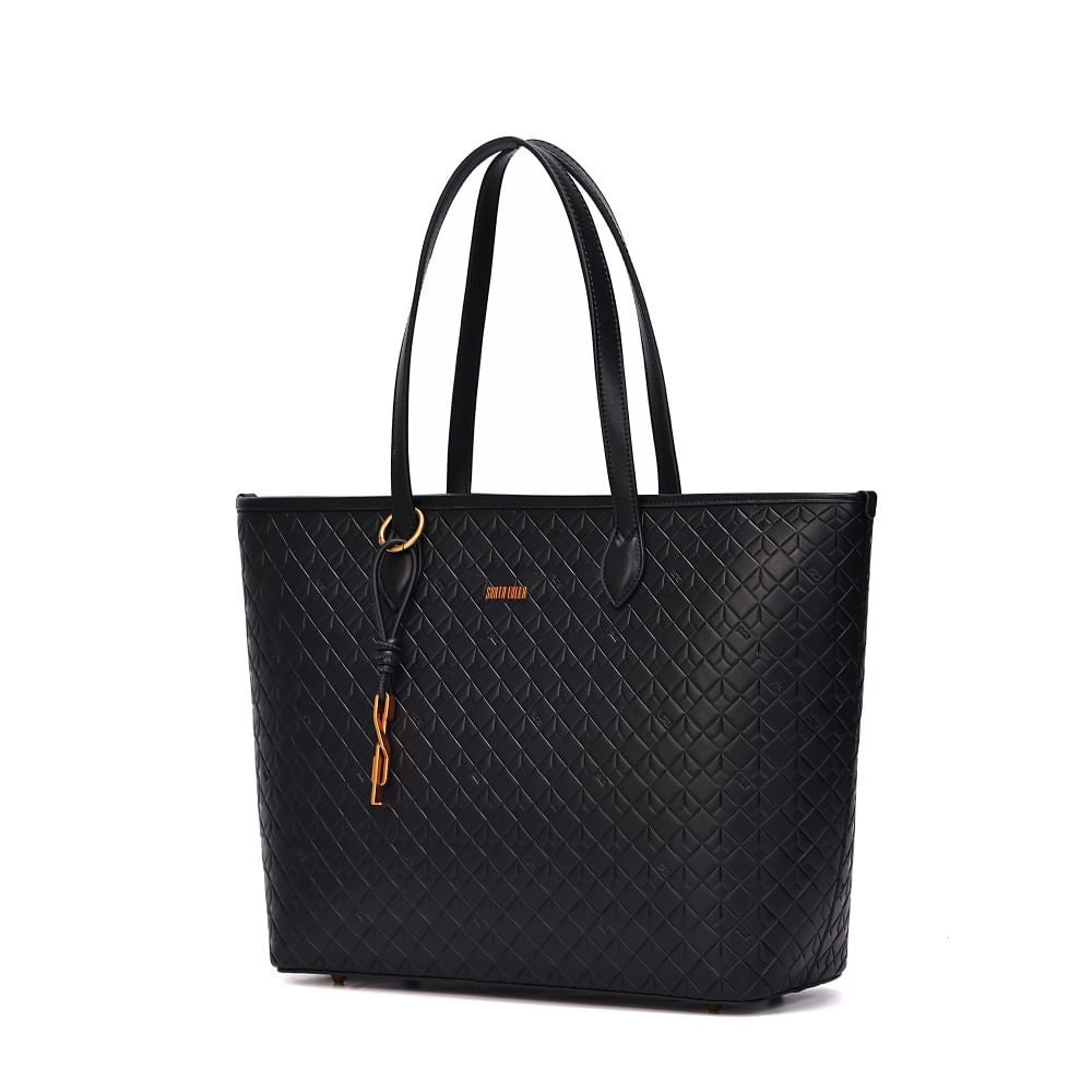 Bolsa Shopper Santa Lolla Preta Alça De Ombro