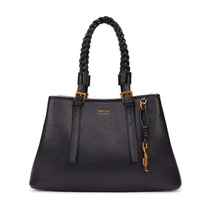 Bolsa Shopper Santa Lolla Preta Alça Trançada