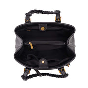 Bolsa Shopper Santa Lolla Preta Alça Trançada