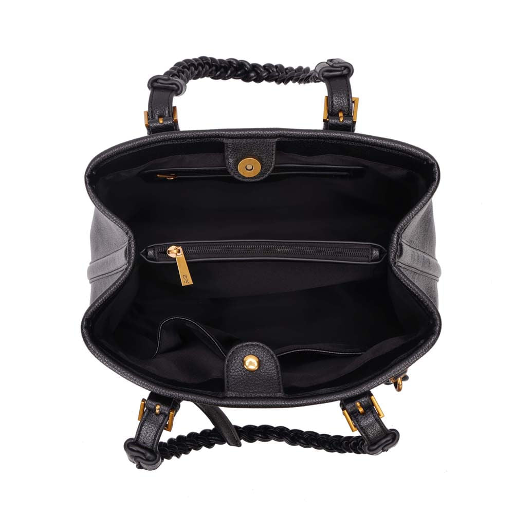 Bolsa Shopper Santa Lolla Preta Alça Trançada