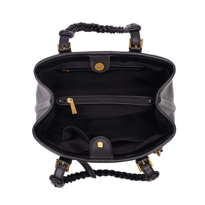 Bolsa Shopper Santa Lolla Preta Alça Trançada