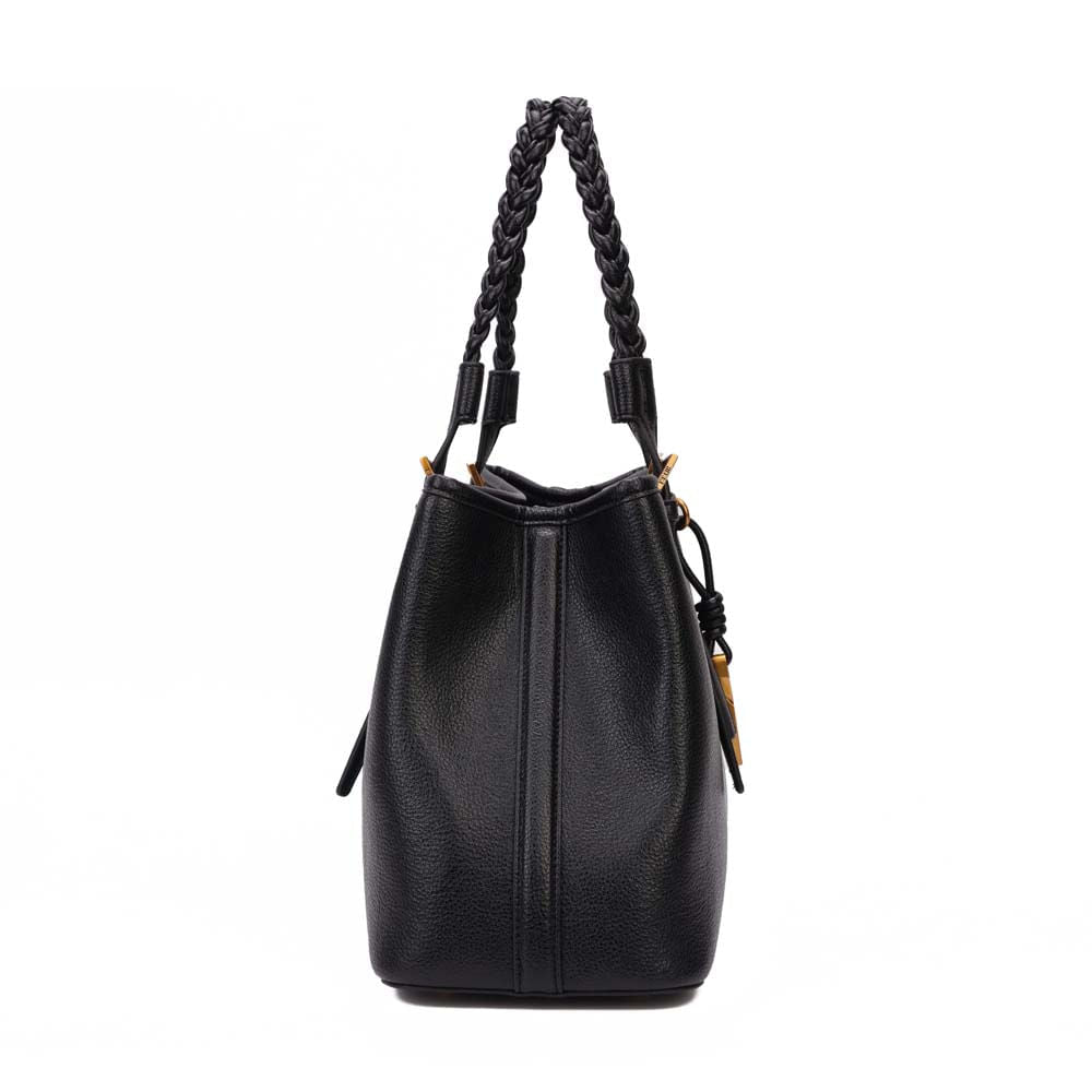 Bolsa Shopper Santa Lolla Preta Alça Trançada