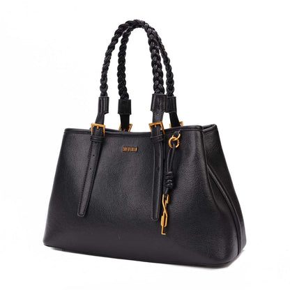 Bolsa Shopper Santa Lolla Preta Alça Trançada