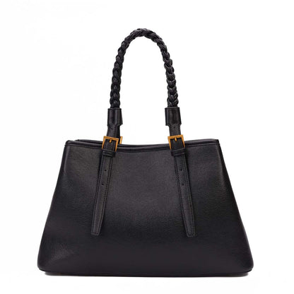 Bolsa Shopper Santa Lolla Preta Alça Trançada