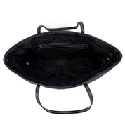 Bolsa Shopper Santa Lolla Preta Costura Contrastante