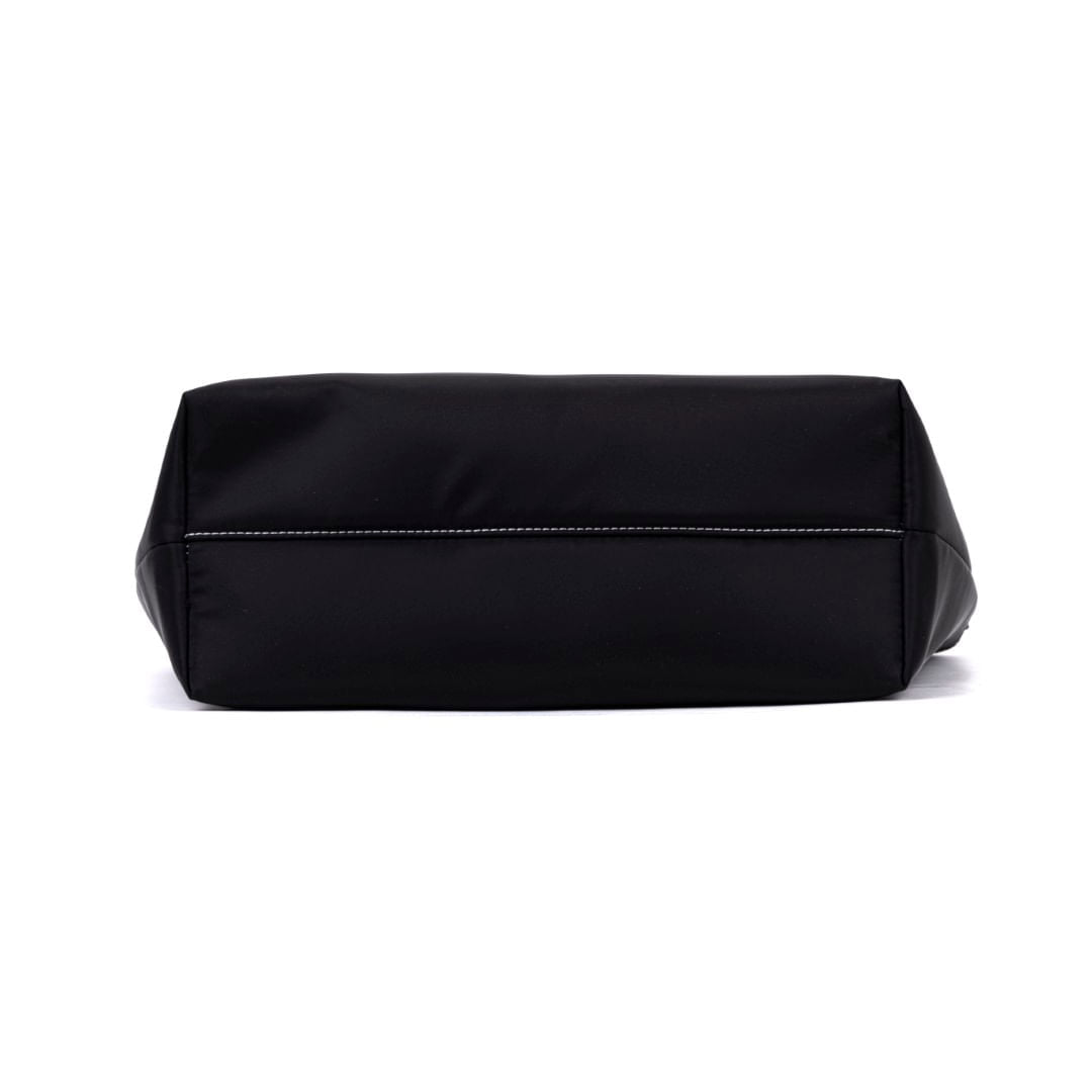 Bolsa Shopper Santa Lolla Preta Costura Contrastante
