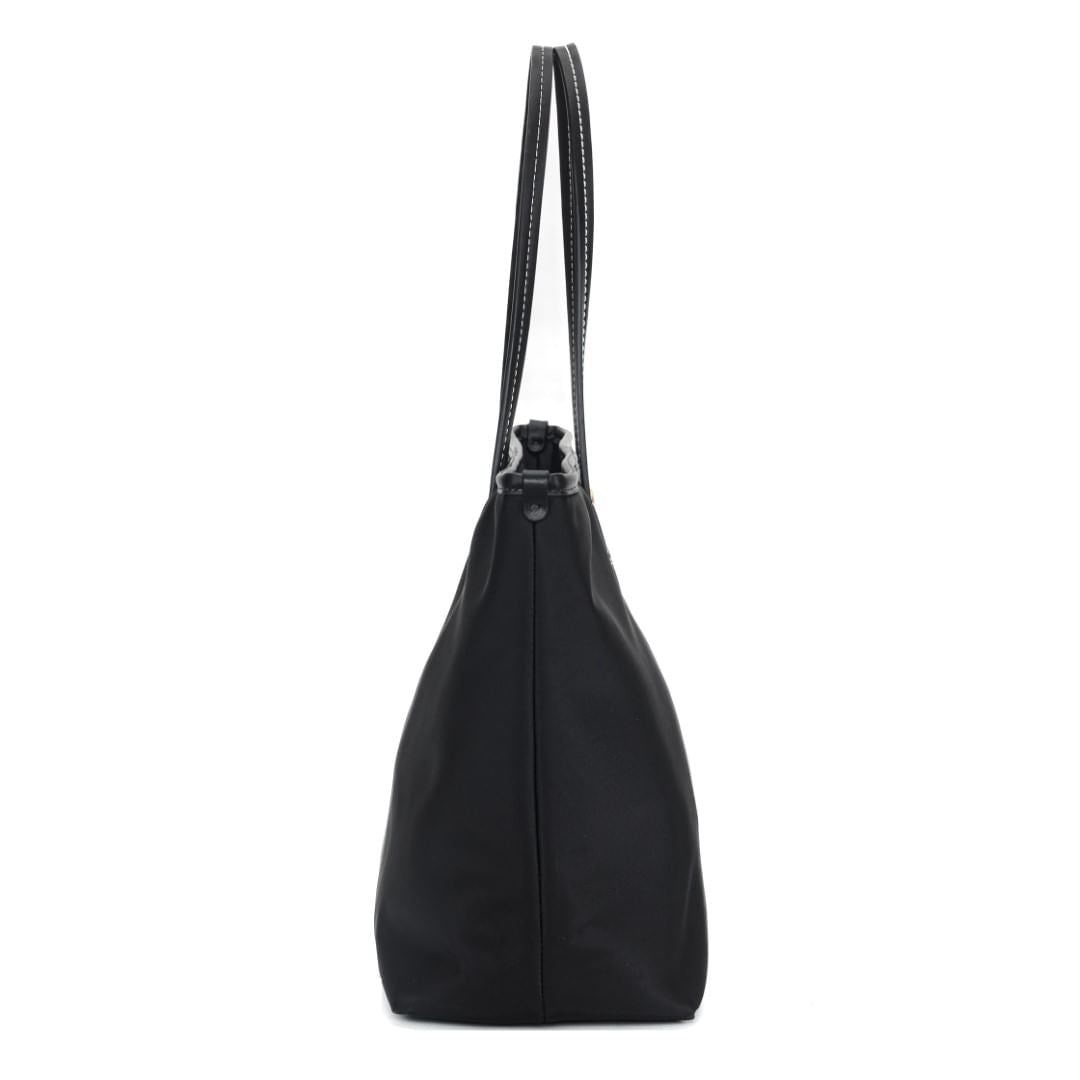 Bolsa Shopper Santa Lolla Preta Costura Contrastante