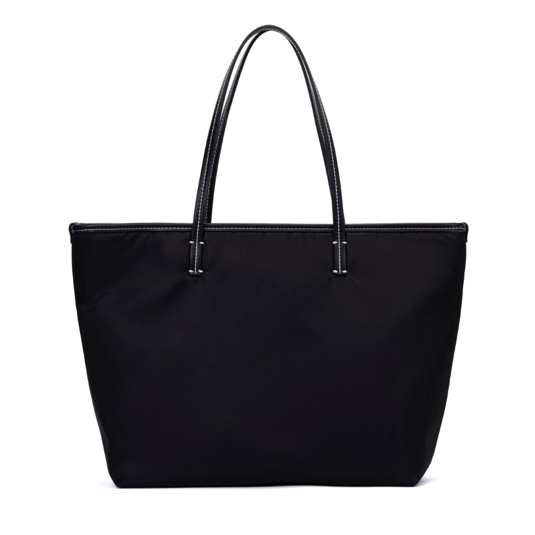 Bolsa Shopper Santa Lolla Preta Costura Contrastante