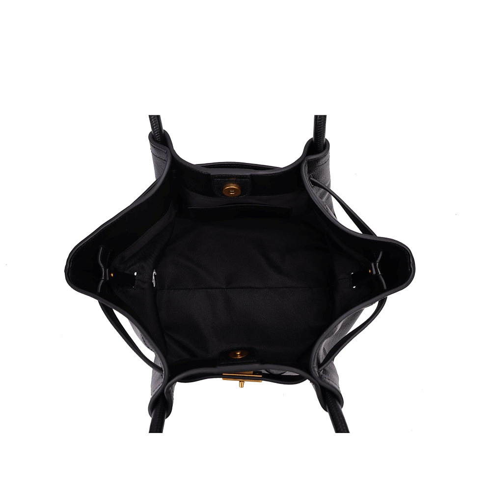 Bolsa Shopper Santa Lolla Preta Floater Placa Dourada