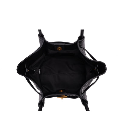 Bolsa Shopper Santa Lolla Preta Floater Placa Dourada