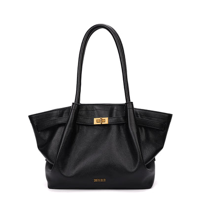 Bolsa Shopper Santa Lolla Preta Floater Placa Dourada