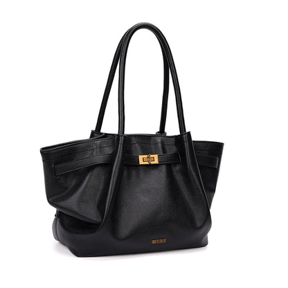 Bolsa Shopper Santa Lolla Preta Floater Placa Dourada