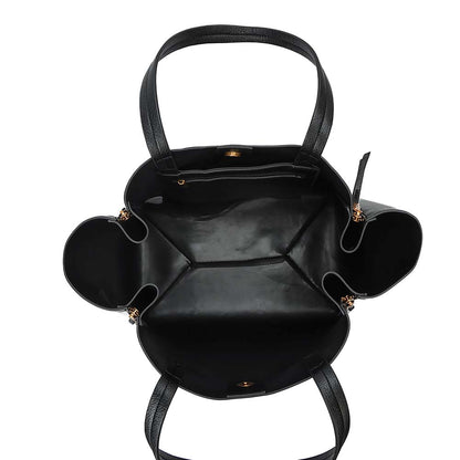 Bolsa Shopper Santa Lolla Preta Floater Zíper Frontal