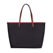 Bolsa Shopper Santa Lolla Preta Nylon Alça Caramelo