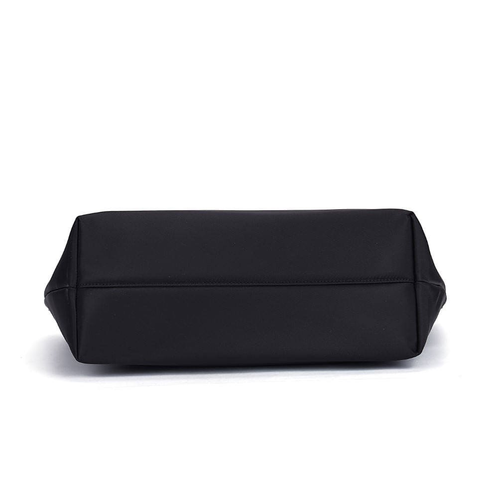 Bolsa Shopper Santa Lolla Preta Nylon Alça Caramelo