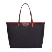 Bolsa Shopper Santa Lolla Preta Nylon Alça Caramelo