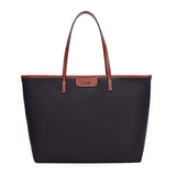 Bolsa Shopper Santa Lolla Preta Nylon Alça Caramelo