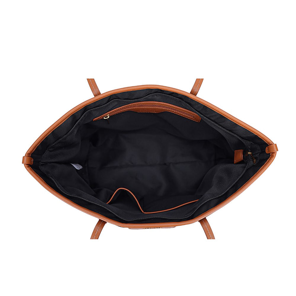 Bolsa Shopper Santa Lolla Preta Nylon Alça Caramelo