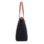 Bolsa Shopper Santa Lolla Preta Nylon Alça Caramelo