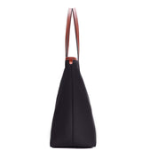 Bolsa Shopper Santa Lolla Preta Nylon Alça Caramelo