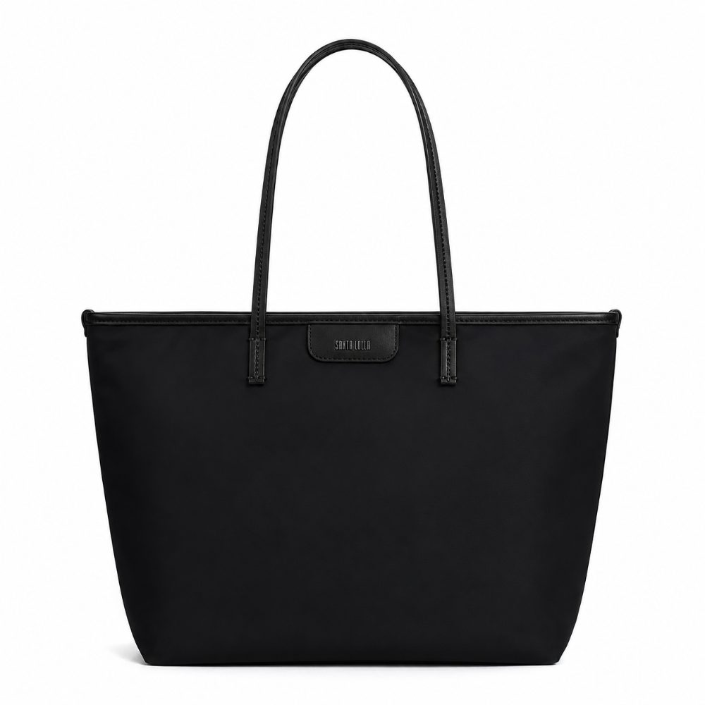 Bolsa Shopper Santa Lolla Preta Nylon Logo