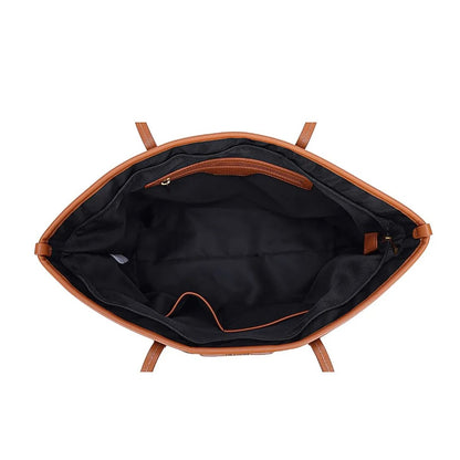 Bolsa Shopper Santa Lolla Preta Nylon Viés Caramelo