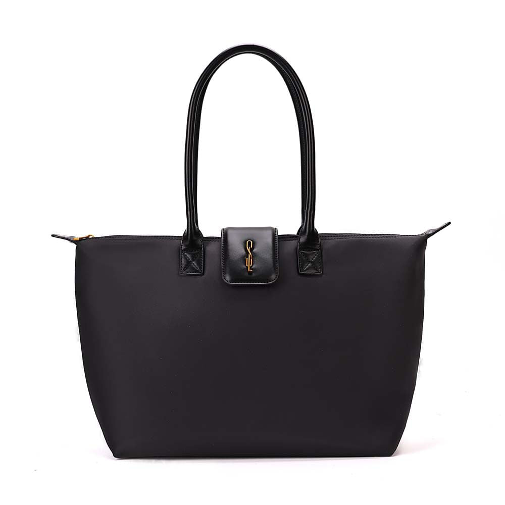 Bolsa Shopper Santa Lolla Preta Nylon Zíper