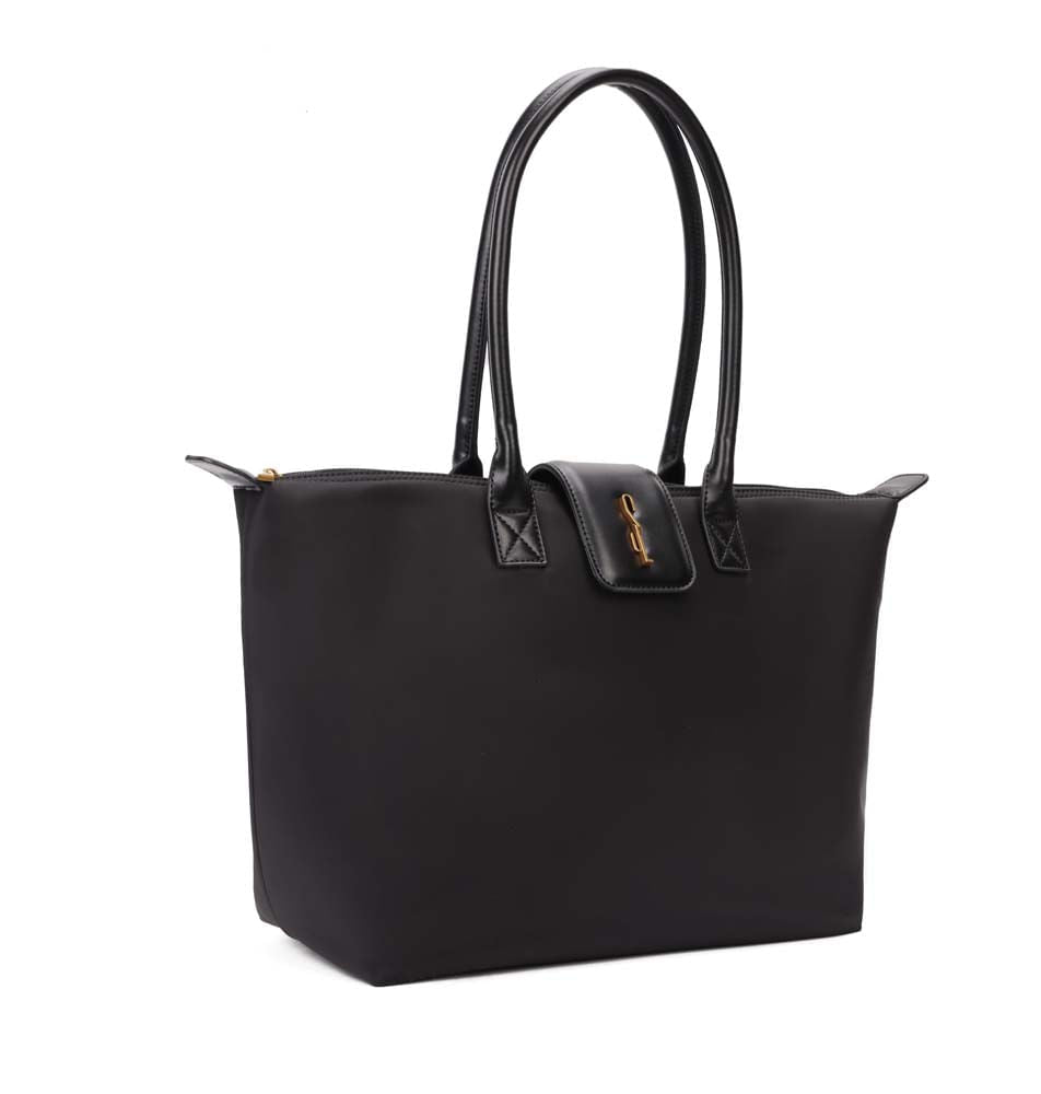 Bolsa Shopper Santa Lolla Preta Nylon Zíper