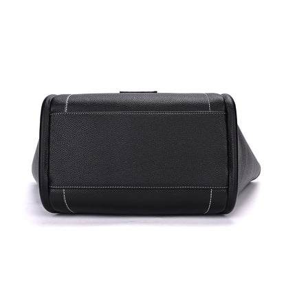 Bolsa Shopper Santa Lolla Preta Pesponto Com Necessaire