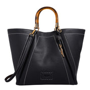 Bolsa Shopper Santa Lolla Preta Pesponto Com Necessaire