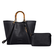 Bolsa Shopper Santa Lolla Preta Pesponto Com Necessaire