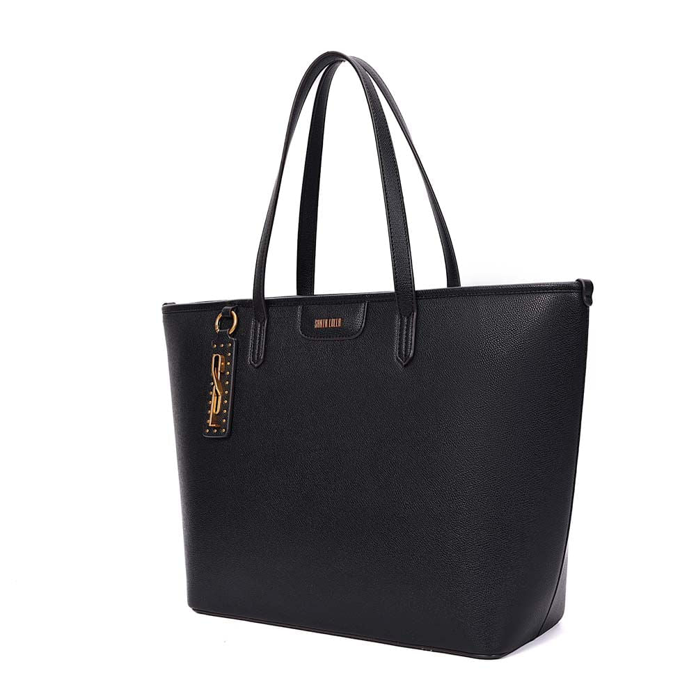 Bolsa Shopper Santa Lolla Preta Pingente Dourado