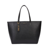 Bolsa Shopper Santa Lolla Preta Pingente Dourado